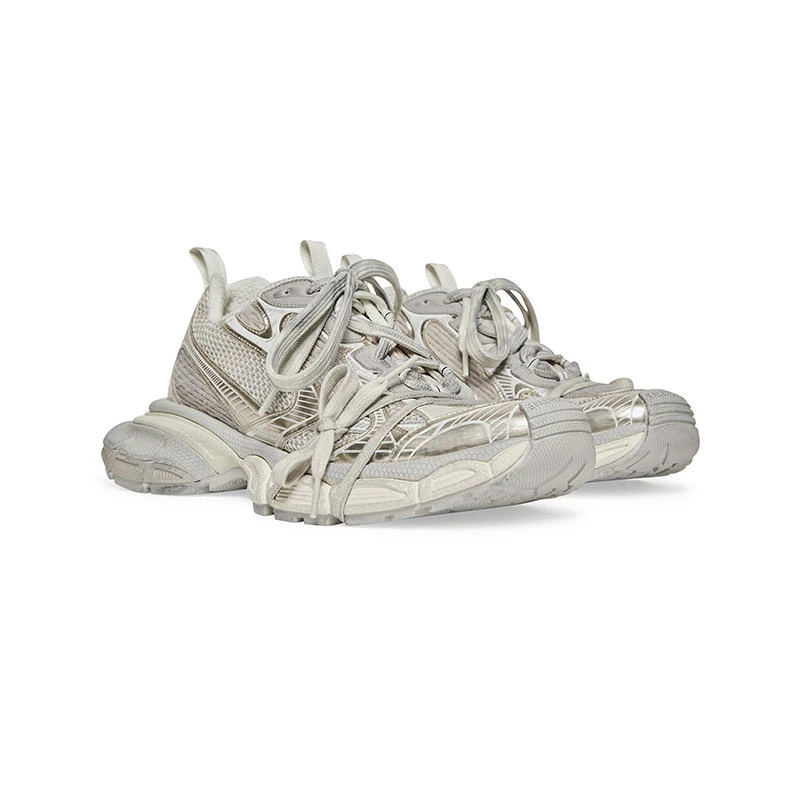 商品Balenciaga|【预售3-7天】巴黎世家23新款 男米银色磨损网布聚氨酯运动鞋734734W3XL49191,价格¥7401,第5张图片详细描述
