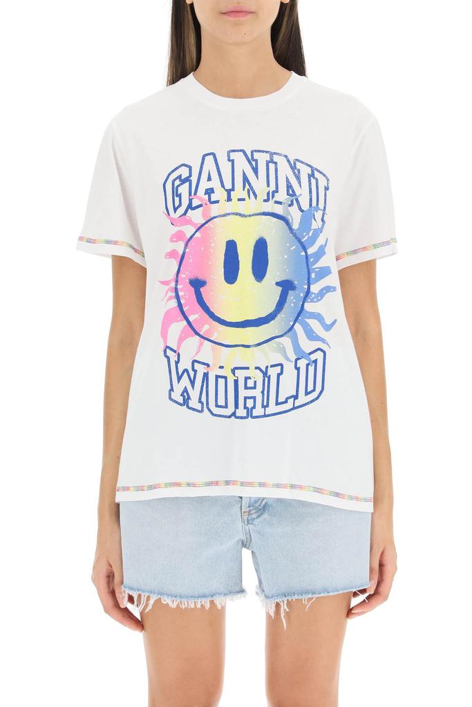 Ganni organic cotton smiley t-shirt商品第2张图片规格展示