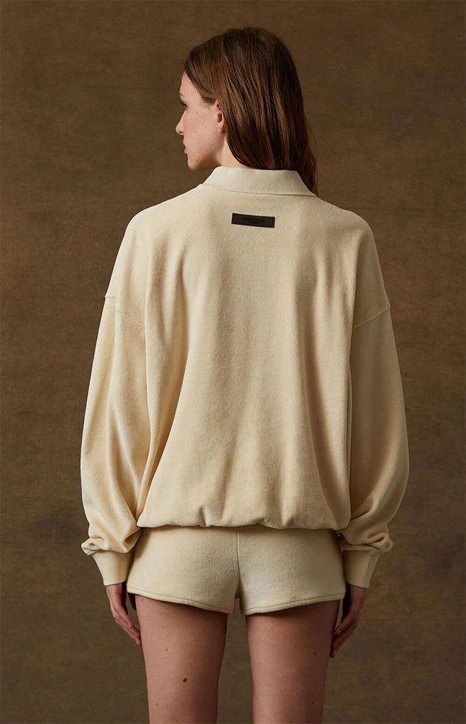 商品Essentials|Women's Egg Shell Velour Long Sleeve Polo Sweatshirt,价格¥627,第4张图片详细描述