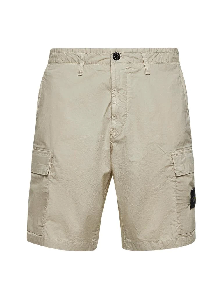 商品Stone Island|STONE ISLAND | Beige stretch cotton canvas cargo Bermuda shorts | Man | 29,价格¥2381,第1张图片