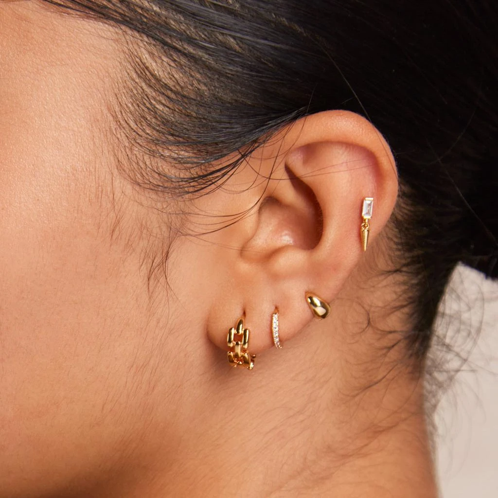 商品Orelia London|Tiny Tapered Micro Hoop Earrings,价格¥179,第3张图片详细描述