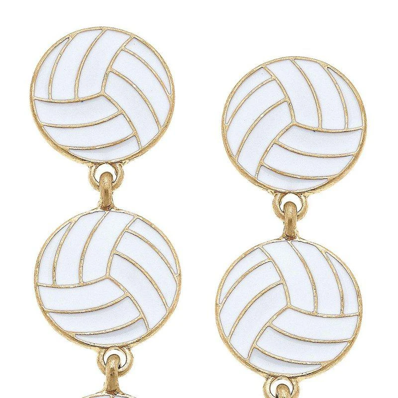 商品Canvas Style|Volleyball Triple Drop Enamel Earrings,价格¥245,第1张图片