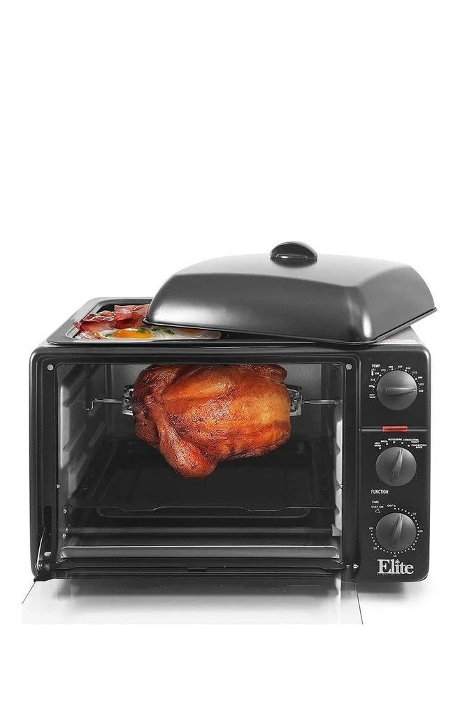 商品MAXI-MATIC|Elite Platinum 0.8Cu. Ft. Multi-Function Toaster Oven with Rotisserie, Convection & Oven Top Grill/Griddle,价格¥943,第1张图片