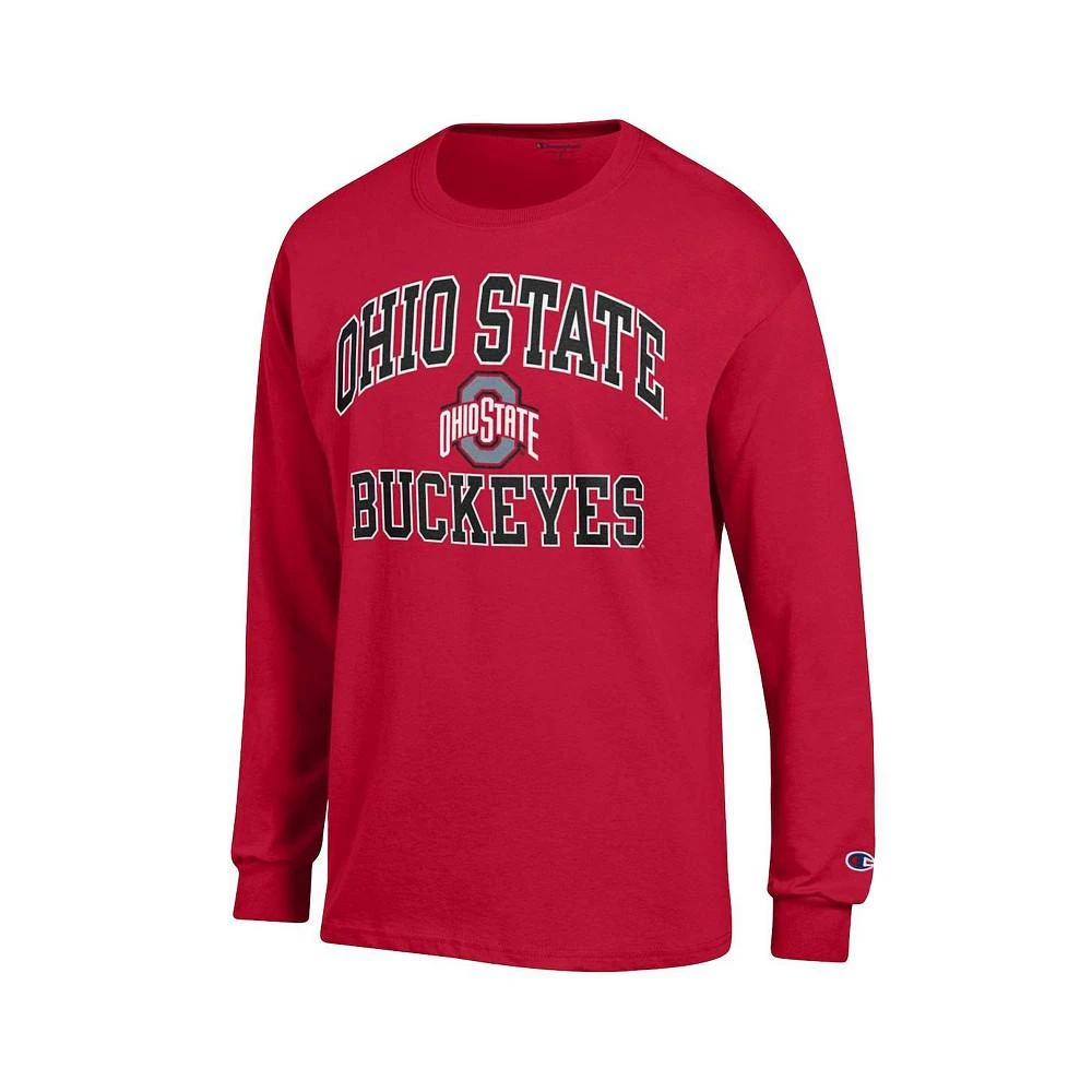 商品CHAMPION|Men's Scarlet Ohio State Buckeyes High Motor Long Sleeve T-shirt,价格¥236,第3张图片详细描述