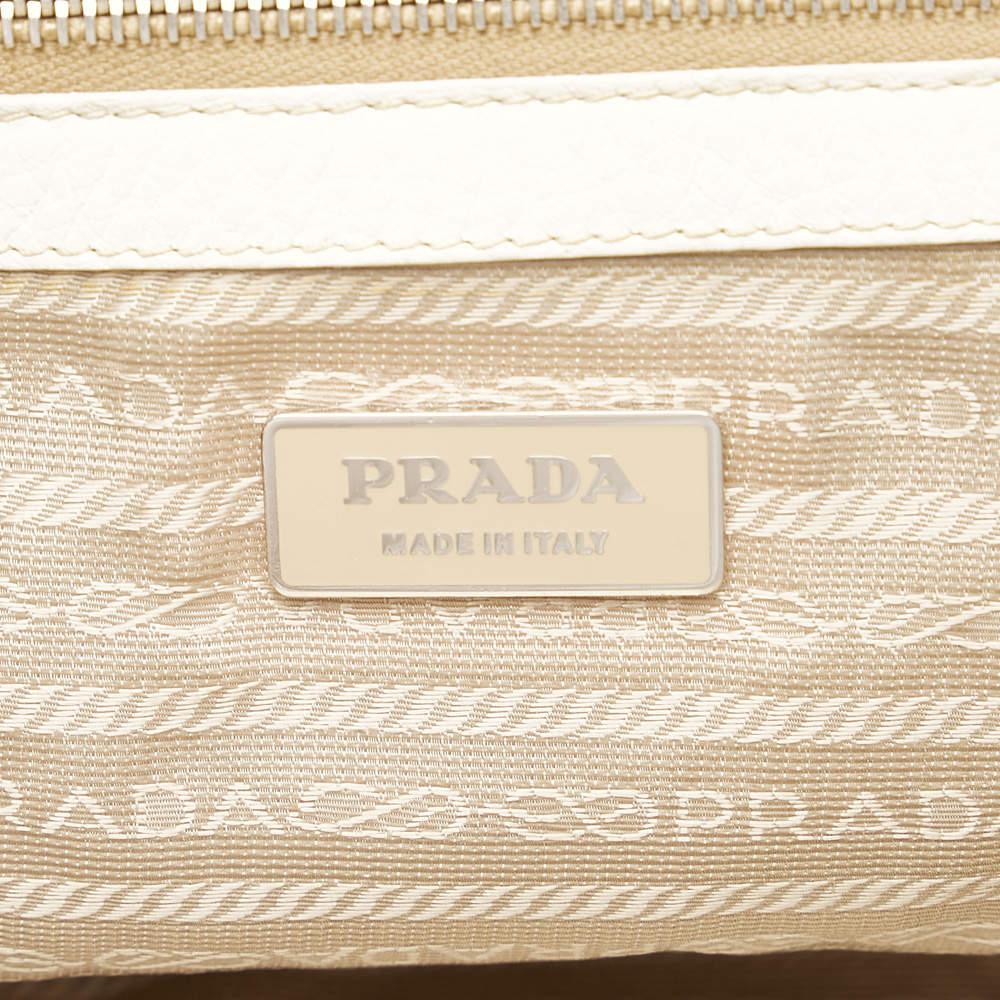 Prada Beige/Brown/White Calf Leather Shoulder Bag商品第7张图片规格展示