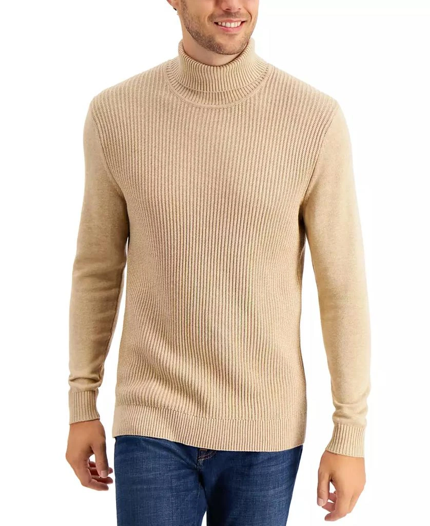 商品Club Room|Men's Textured Cotton Turtleneck Sweater, Created for Macy's,价格¥146,第1张图片