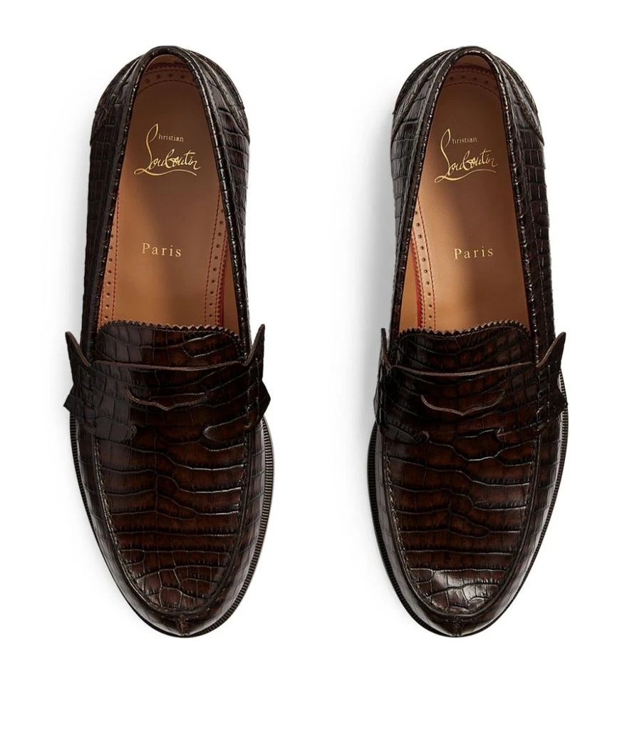 商品Christian Louboutin|Croc-Effect No Penny Loafers,价格¥8501,第2张图片详细描述