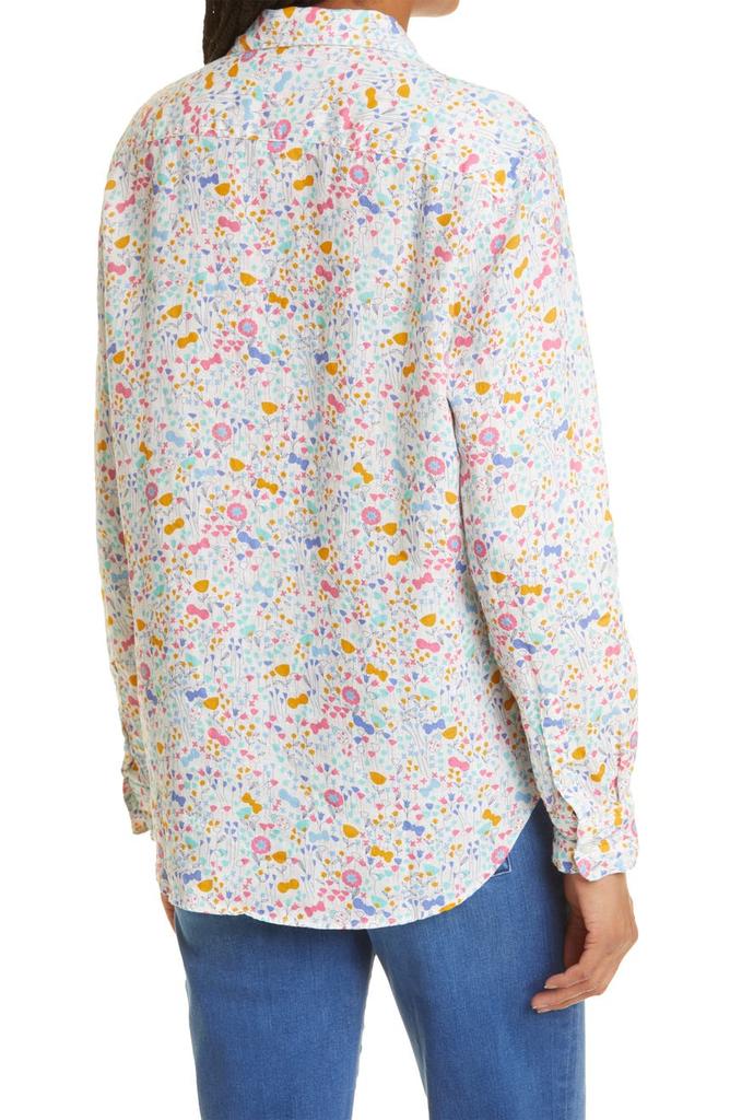 Floral Print Linen Button-Up Shirt商品第2张图片规格展示