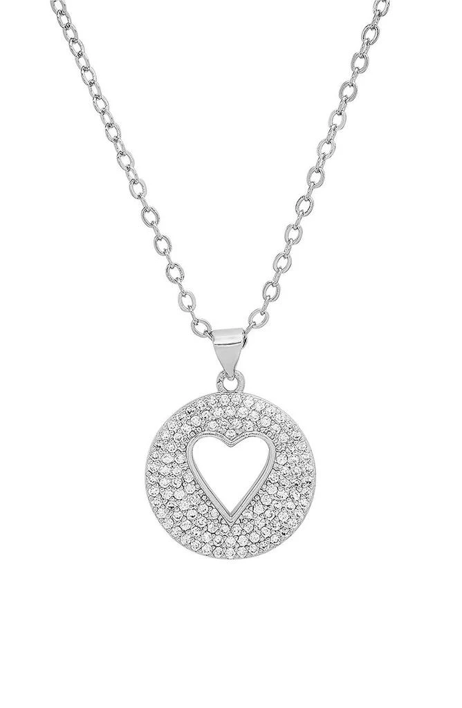 商品HMY JEWELRY|18K White Gold Plated Crystal Heart Necklace,价格¥247,第1张图片