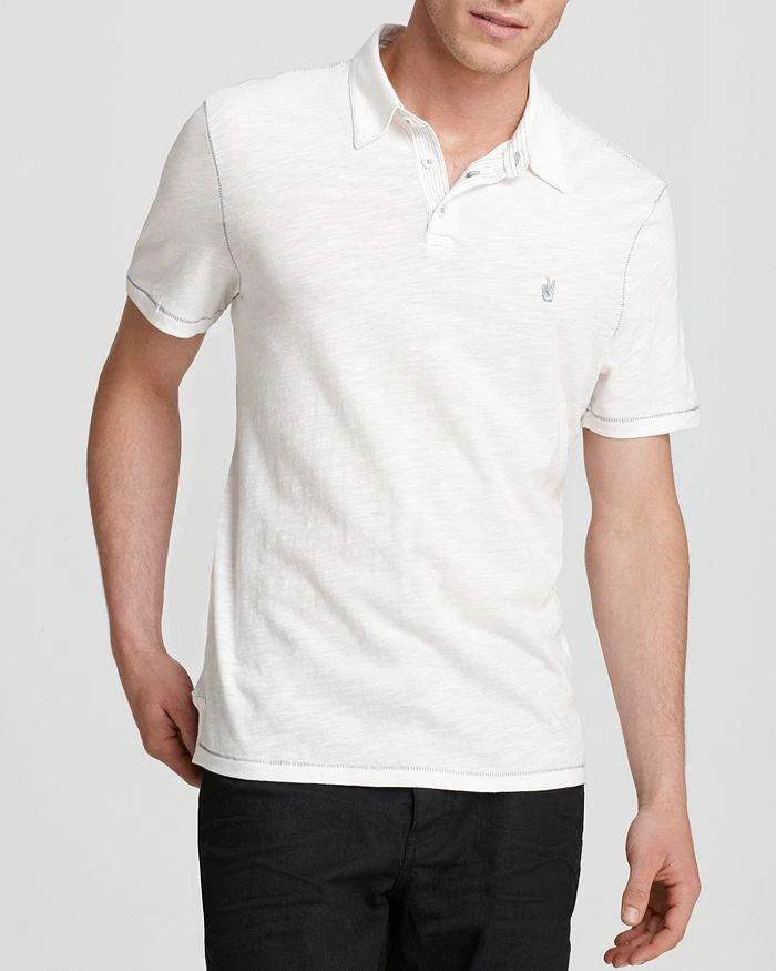 商品John Varvatos|Peace Slub Knit Slim Fit Polo Shirt,价格¥509,第1张图片