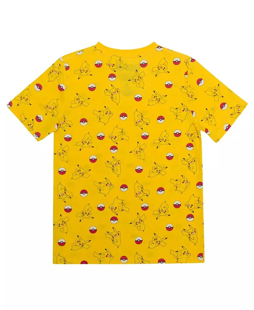 商品Pokemon|Big Boys Pikachu All Over Print Short Sleeve Graphic T-shirt,价格¥38,第2张图片详细描述