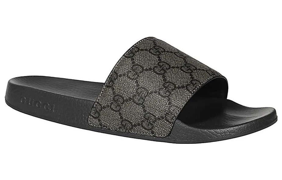 商品[国内直发] Gucci|古驰 帆布 平跟 520甄选时尚凉拖 男款 灰色,价格¥3537,第4张图片详细描述