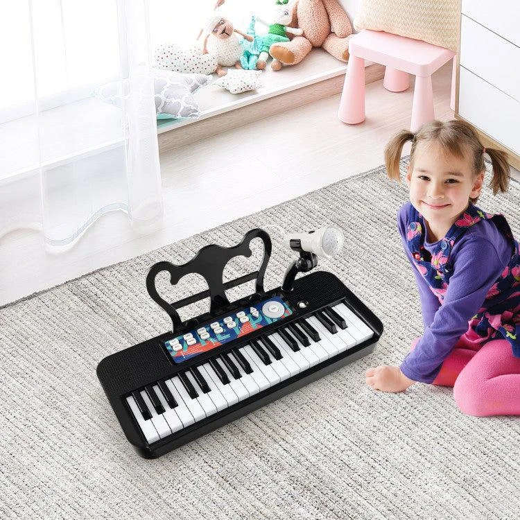 商品Hivvago|Kids Piano Keyboard 37-Key Kids Toy Keyboard Piano with Microphone for 3+ Kids,价格¥546,第3张图片详细描述