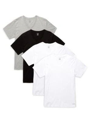 商品Calvin Klein|4-Pack V-Neck T-Shirts,价格¥201,第1张图片