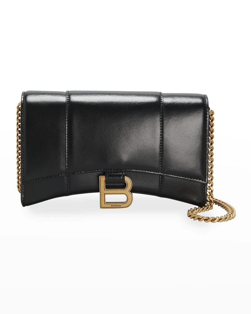 商品Balenciaga|Hourglass Chain Leather Wallet on Chain,价格¥12426,第1张图片