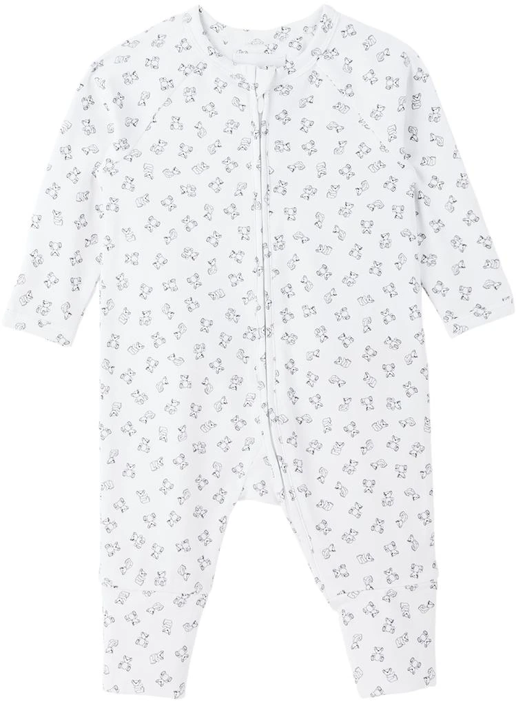 商品Burberry|白色 Thomas Bear 婴儿连身裤 & 毛线帽,价格¥1300,第2张图片详细描述