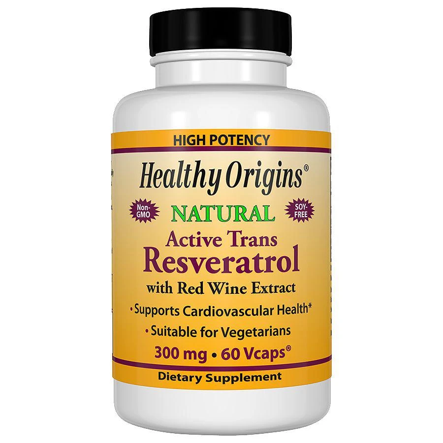 商品Healthy Origins|Resveratrol 300mg, Vegetable Capsules,价格¥148,第1张图片