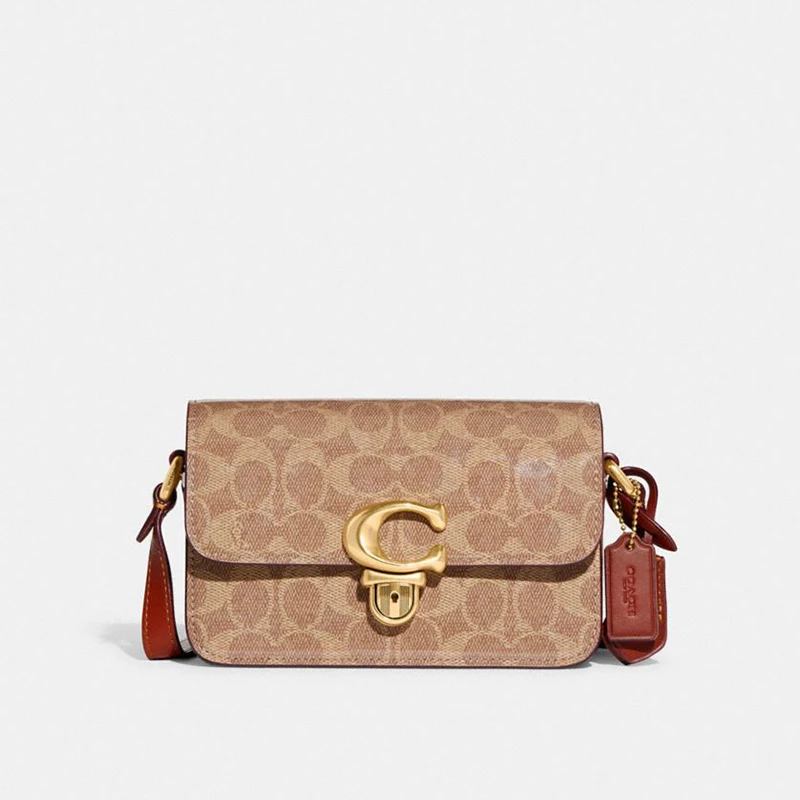 商品Coach|蔻驰女士搭扣开合翻盖单肩斜挎包小号（香港仓发货）,价格¥2213,第1张图片