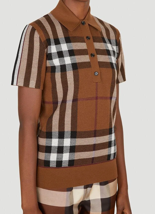 商品Burberry|Frankie Knitted Polo Shirt in Brown,价格¥6343,第5张图片详细描述