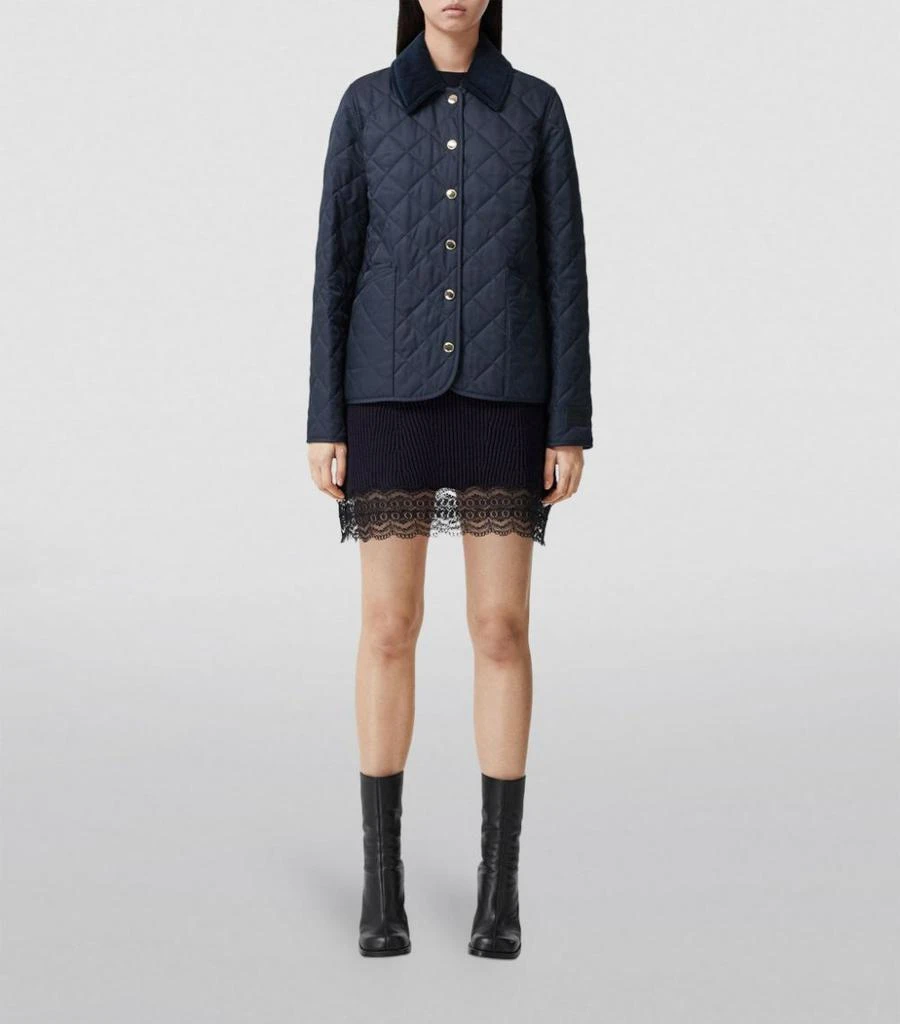 商品Burberry|Corduroy-Collar Diamond-Quilted Jacket,价格¥9042,第3张图片详细描述