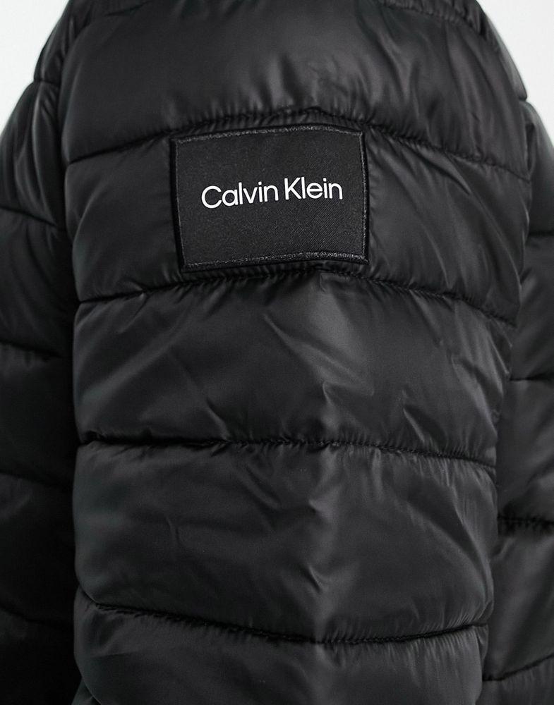 Calvin Klein   lightweight hooded puffer jacket in black商品第3张图片规格展示