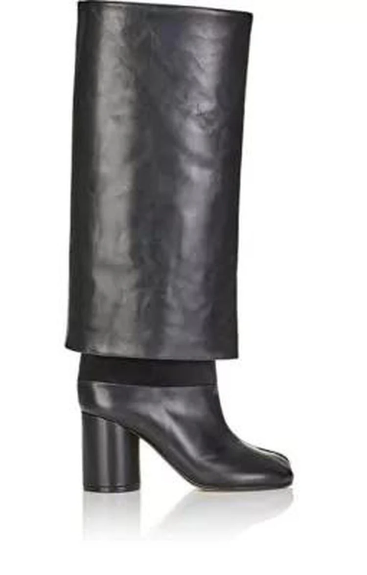 商品MAISON MARGIELA|Leather Foldover Knee-High Boots,价格¥5125,第1张图片