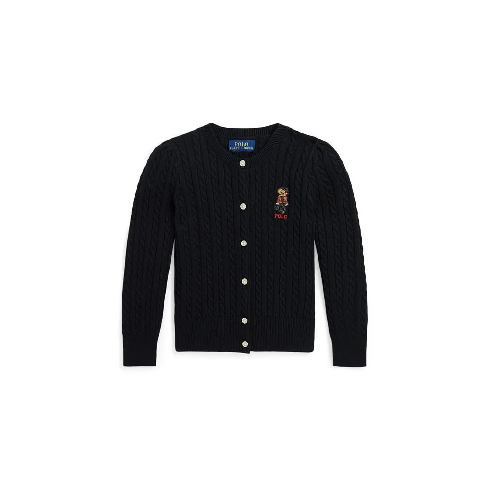 商品Ralph Lauren|Toddler and Little Girls Polo Bear Mini-Cable Cotton Cardigan,价格¥197,第2张图片详细描述