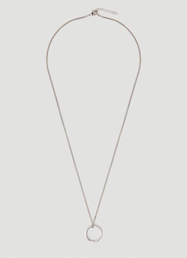 Logo Ring Pendant Necklace in Silver商品第1张图片规格展示