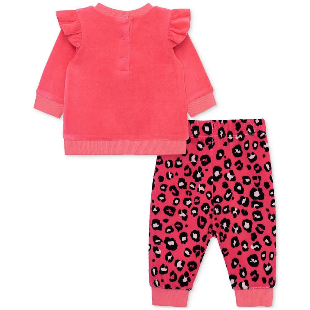 商品Little Me|Baby Girls Leopard Kitty 2-Pc. Velour Top & Pants Set,价格¥144,第2张图片详细描述