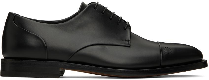 商品Salvatore Ferragamo|Black Perforated Derbys,价格¥7024,第1张图片