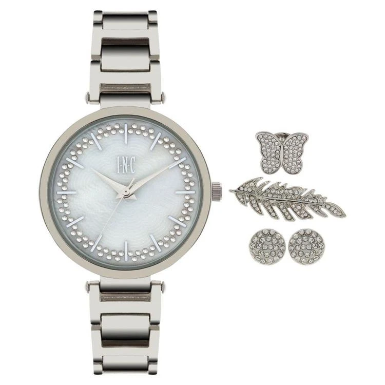 商品INC International|Women's April Silver-Tone Bracelet Watch and Accessory Set 34mm, Created for Macy's,价格¥235,第1张图片