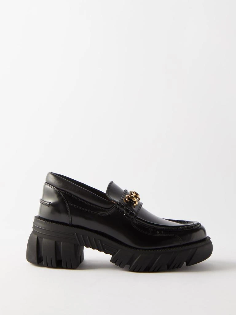 商品Gucci|Horsebit chunky leather loafers,价格¥7340,第1张图片