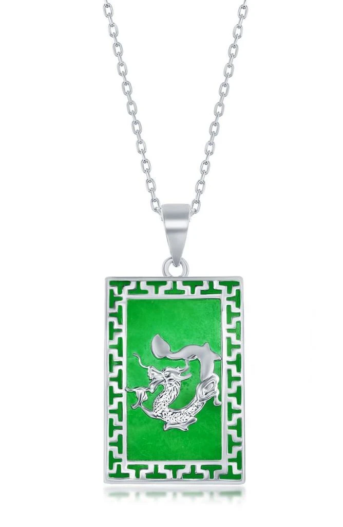 商品SIMONA|Rectangular Dragon Jade Pendant Necklace,价格¥599,第1张图片