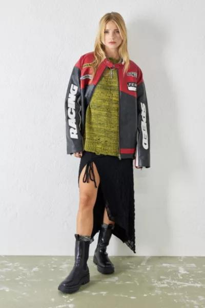 UO Ruched Lace Maxi Skirt商品第1张图片规格展示