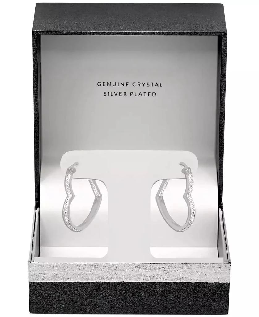 商品Essentials|Crystal Heart Hoop Earrings in Silver-Plate,价格¥114,第3张图片详细描述