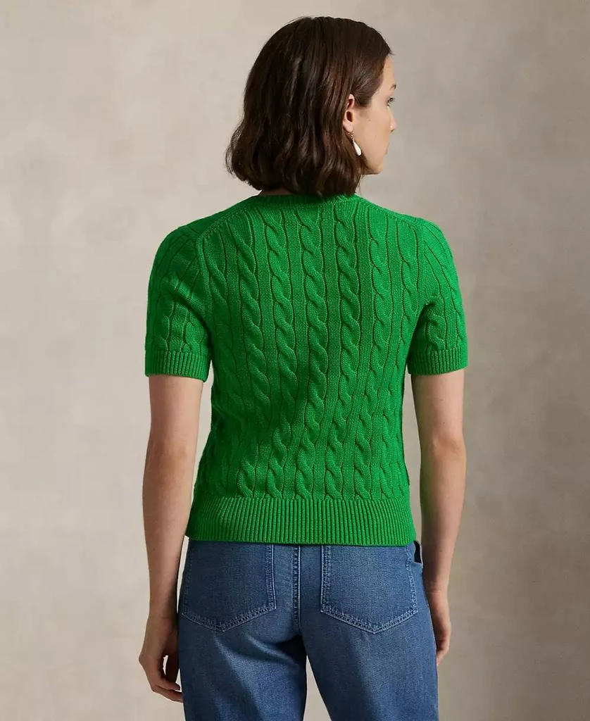 商品Ralph Lauren|Women's Cable-Knit Cotton Short-Sleeve Cardigan,价格¥928,第2张图片详细描述