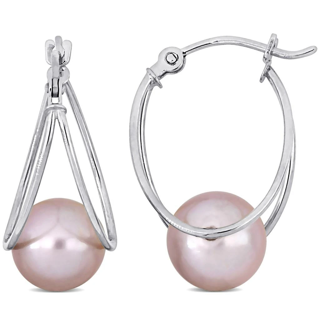 商品Mimi & Max|8-8.5mm Pink Cultured Freshwater Pearl Drop Earrings in 10k White Gold,价格¥803,第1张图片