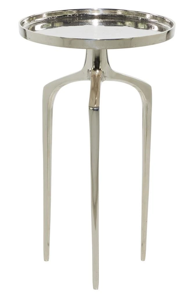 商品VIVIAN LUNE HOME|Silver Aluminum Contemporary Accent Table with 3 Tripod Legs,价格¥743,第2张图片详细描述
