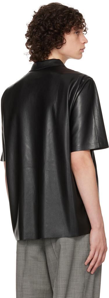 Black Bodil Vegan Leather Shirt商品第3张图片规格展示