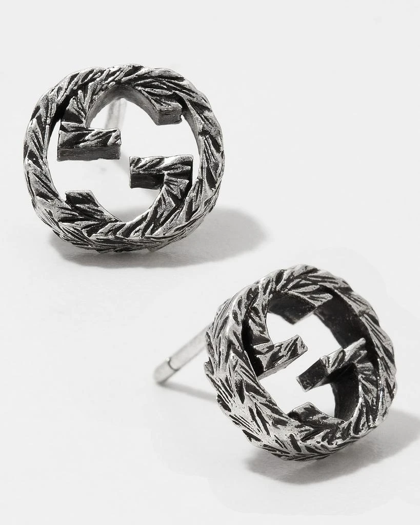 商品Gucci|Interlocking G 10mm Stud Earrings in Aged Silver,价格¥2344,第1张图片