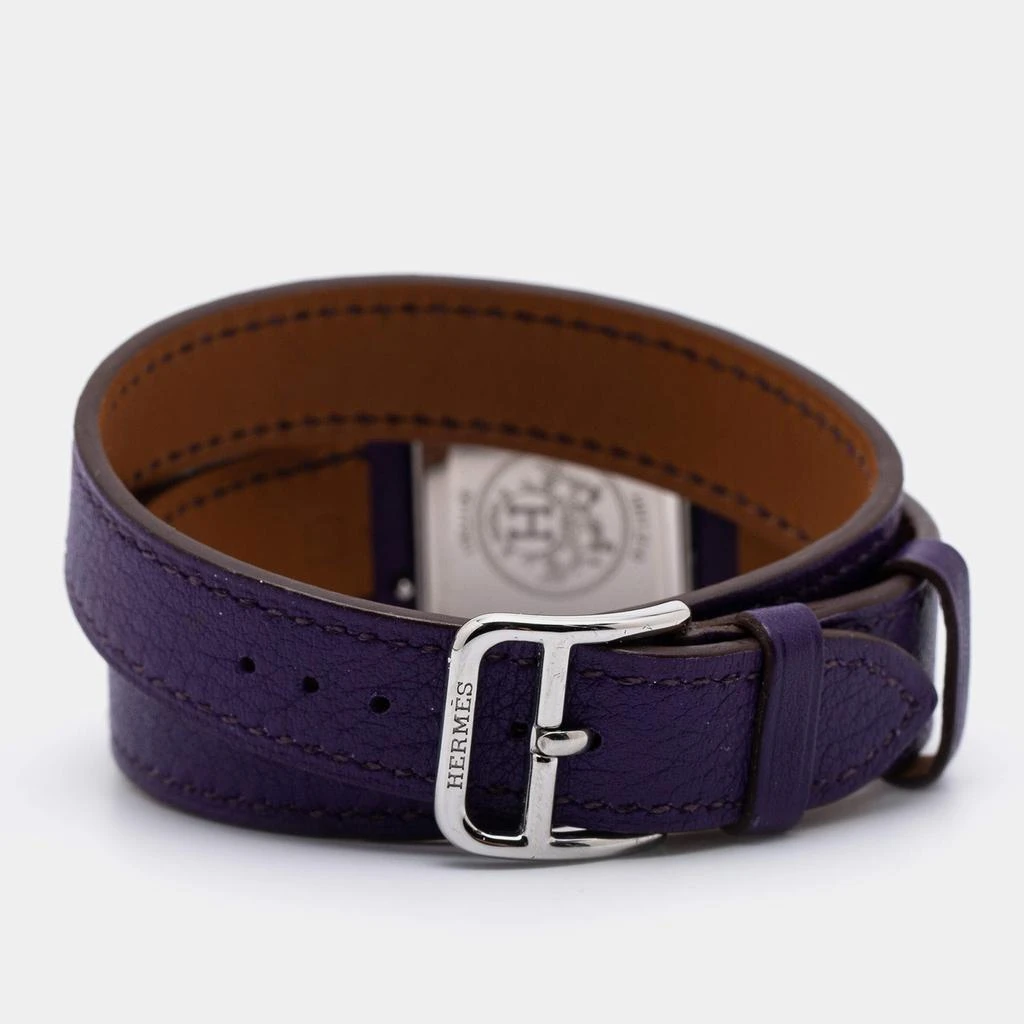 商品[二手商品] Hermes|Hermes White Stainless Steel Leather Heure H HH1.210 Women's Wristwatch 21 mm,价格¥12232,第5张图片详细描述