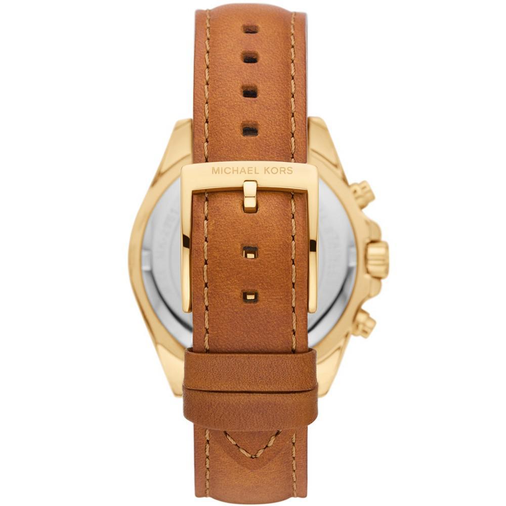 商品Michael Kors|Women's Bradshaw Chronograph Brown Luggage Leather Strap Watch 36mm,价格¥1858,第4张图片详细描述