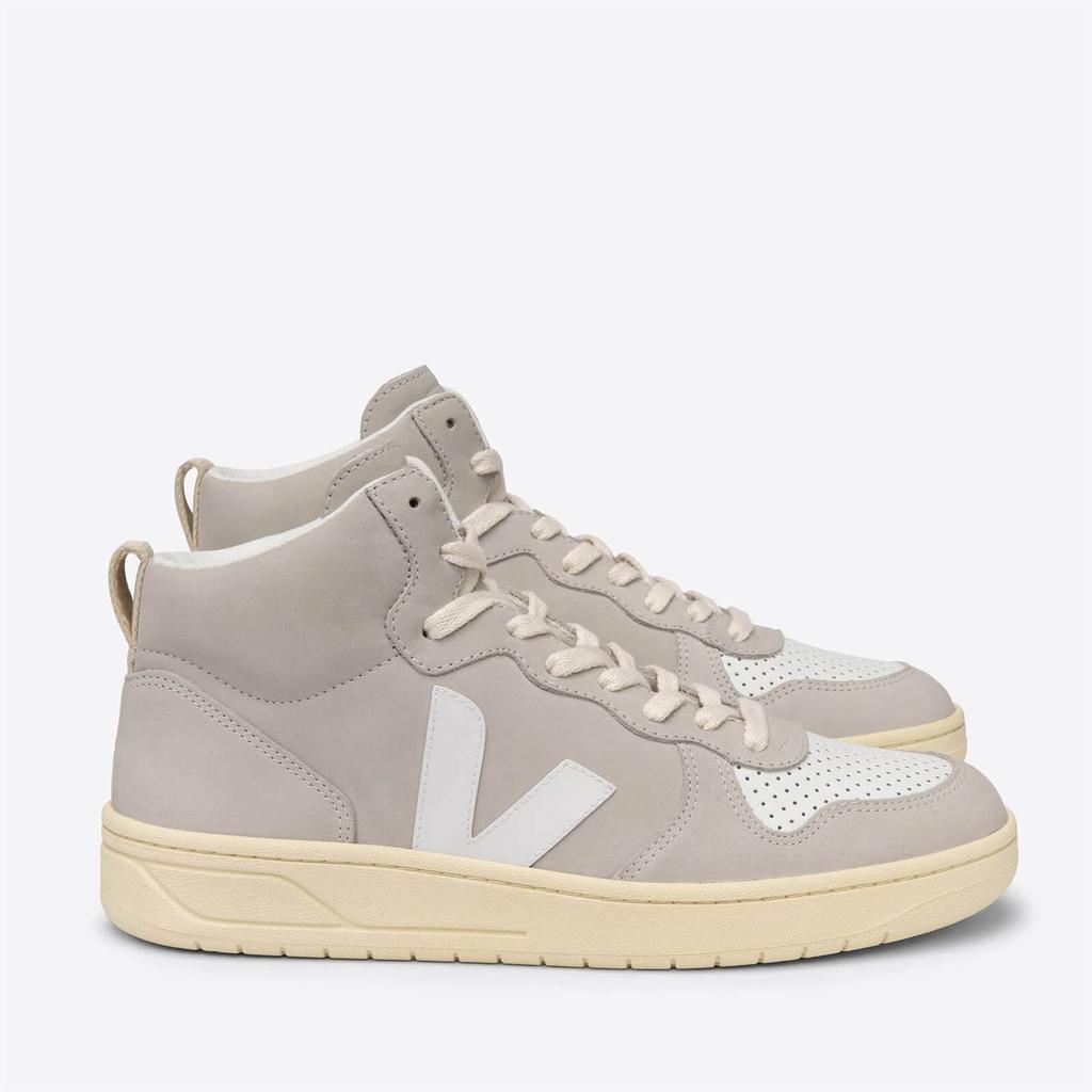 Veja Women's V-15 Leather Hi-Top Trainers - Extra White/Natural商品第1张图片规格展示