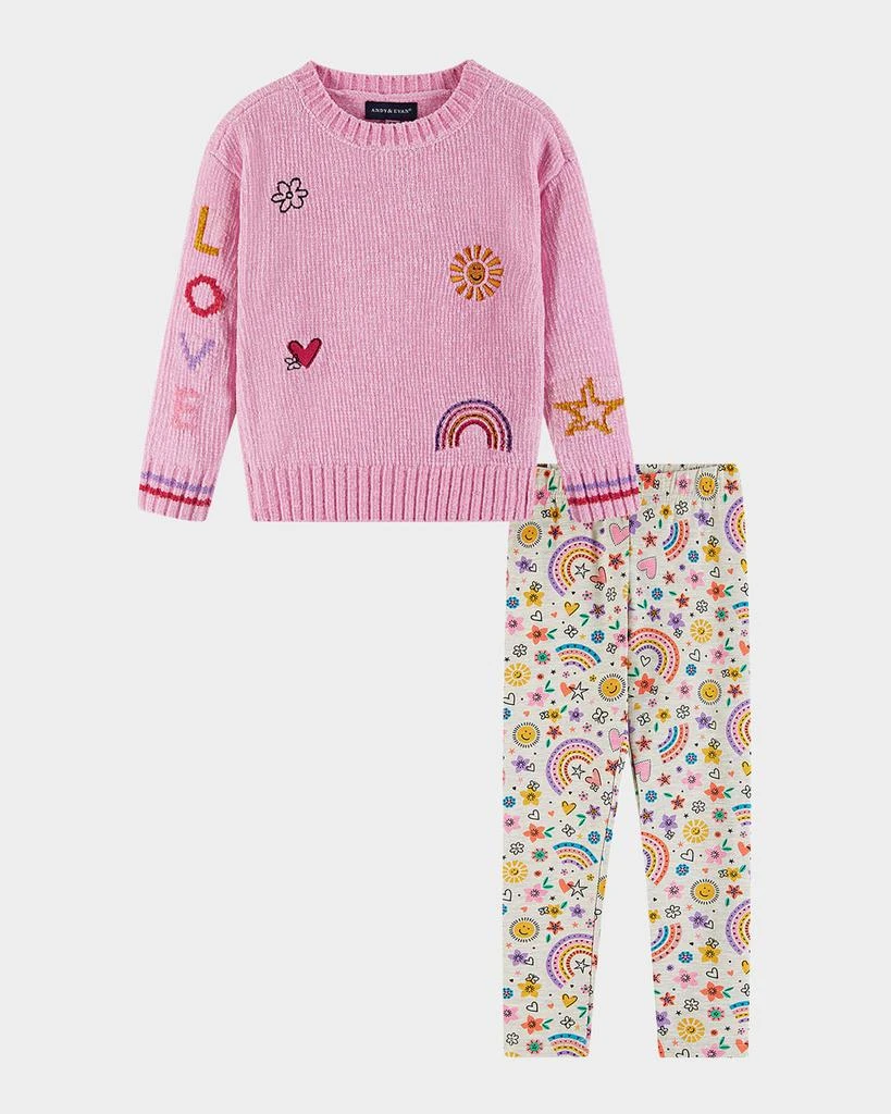 商品Andy & Evan|Girl's Printed Sweater & Leggings Set, Size 2T-6X,价格¥465,第1张图片