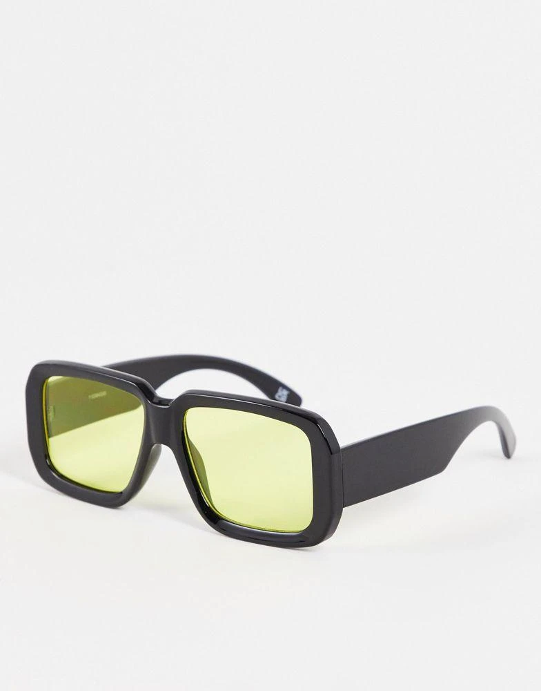 商品ASOS|ASOS DESIGN oversized square sunglasses in black with amber lens,价格¥69,第1张图片