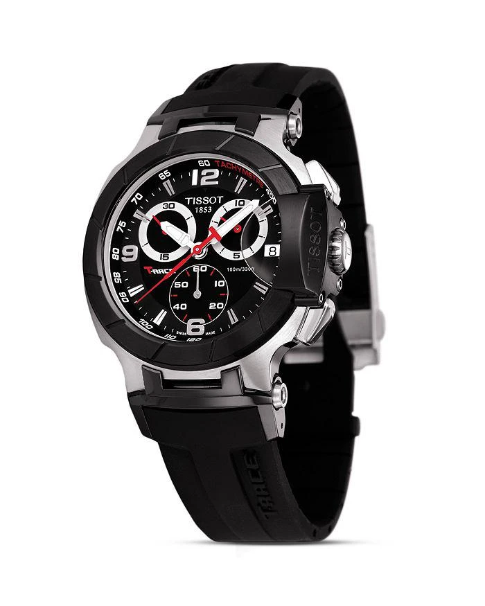 商品Tissot|Tissot T-Race Men's Black Quartz Chronograph Rubber Strap Watch, 50mm,价格¥3401,第2张图片详细描述