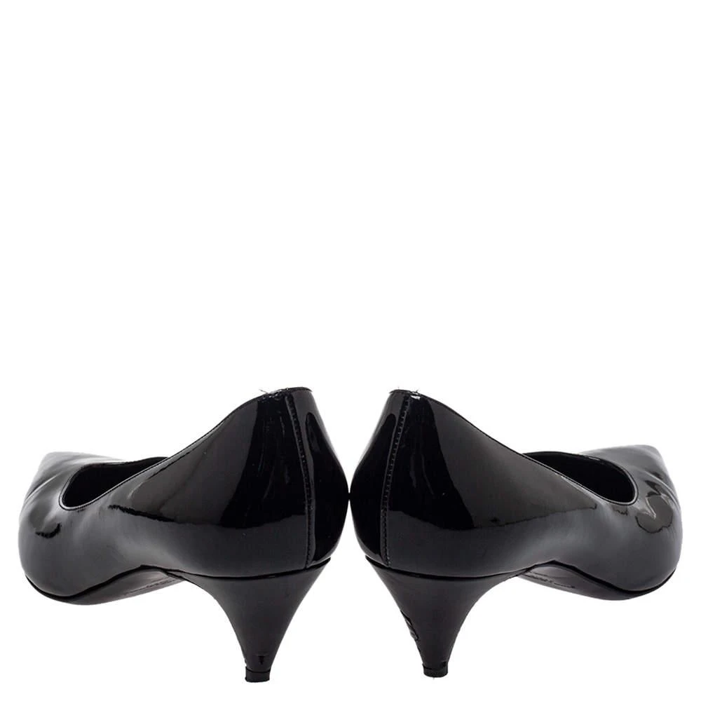 商品[二手商品] Yves Saint Laurent|Saint Laurent Black Patent Leather Kitten Heel Pumps Size 37.5,价格¥801,第5张图片详细描述