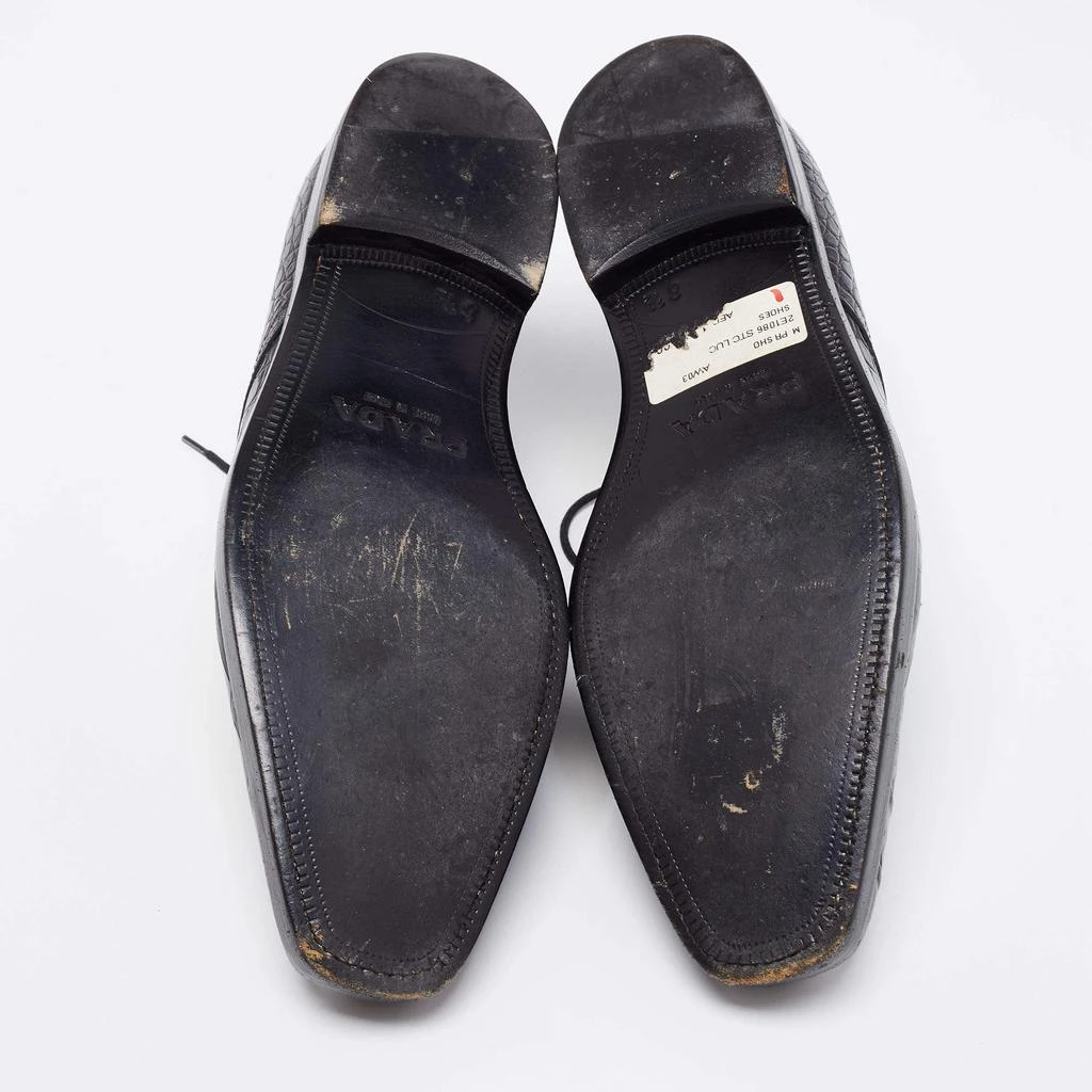 Prada Black Croc Embossed Leather Derby Size 40.5 商品