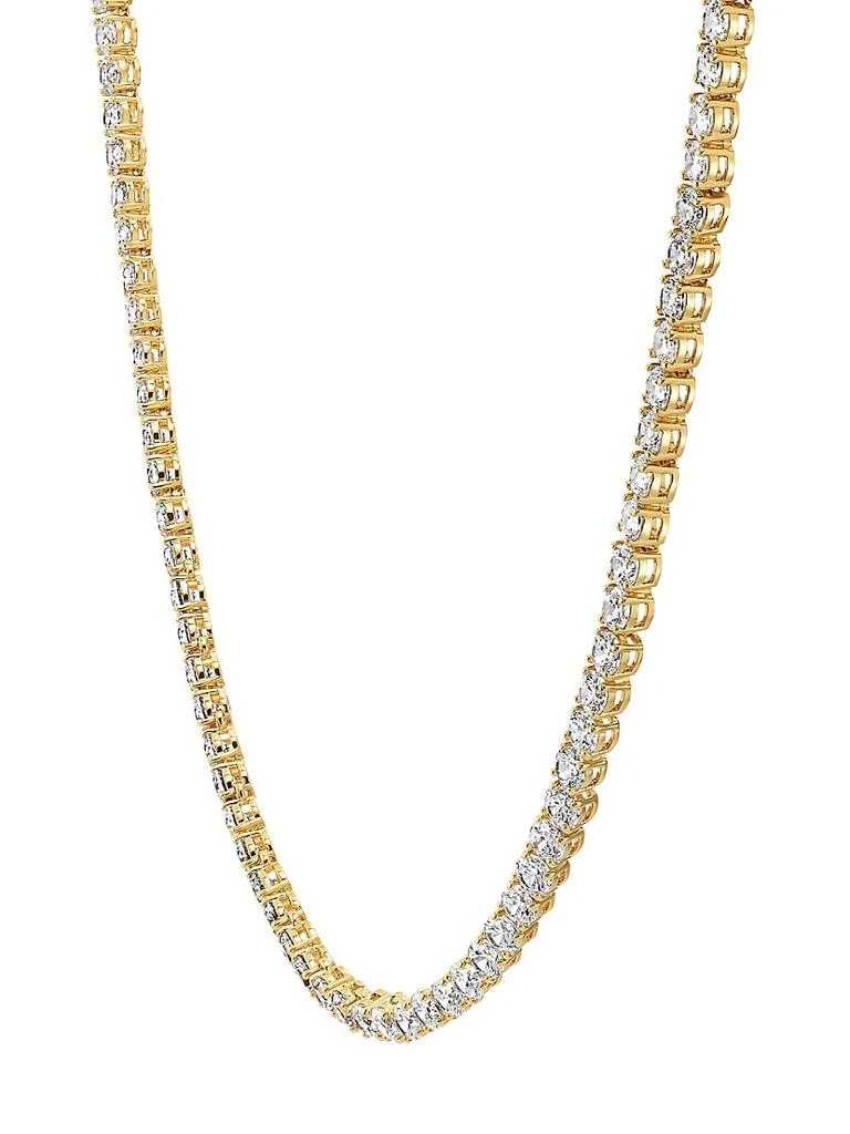 商品Swarovski|Tennis Swarovski Crystal White Goldplated Deluxe Necklace,价格¥2090,第2张图片详细描述