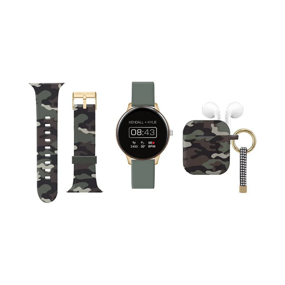 商品American Exchange|American Exchange Unisex Green Silicone Strap Smartwatch Set,价格¥712,第1张图片